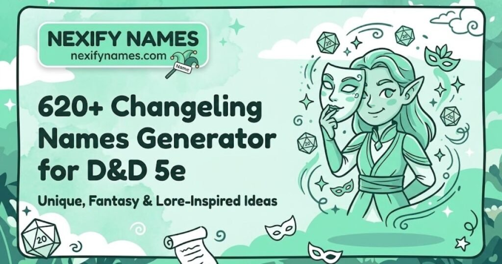 620+ Changeling Names Generator for D&D 5e – Unique, Fantasy & Lore-Inspired Ideas