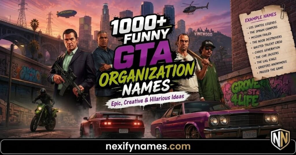 200+ Funny GTA Organization Names: Epic, Creative & Hilarious Ideas