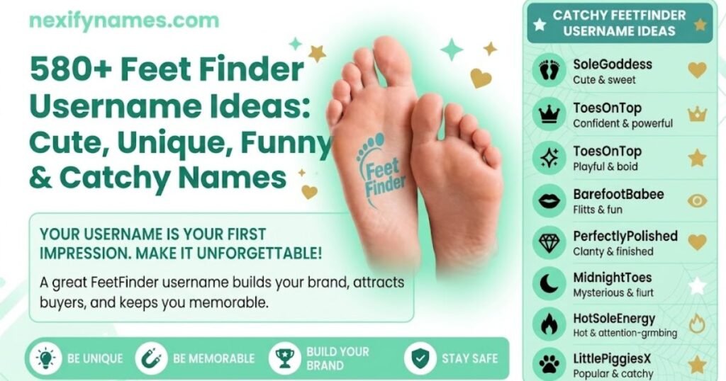 580+ Feet Finder Username Ideas: Cute, Unique, Funny & Catchy Names