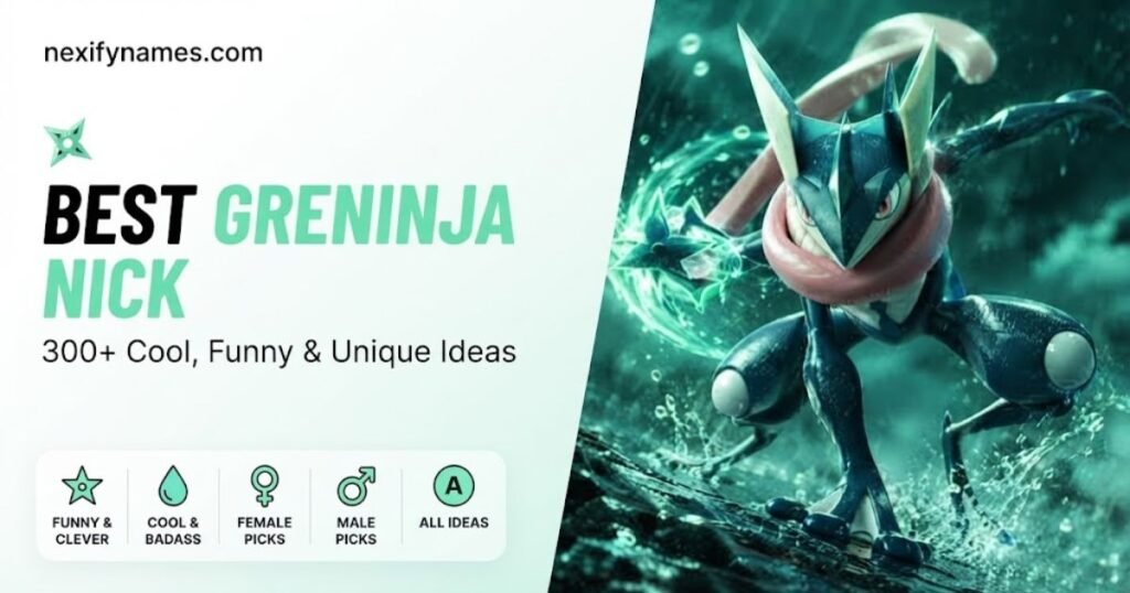 Best Greninja Nick 300+ Cool, Funny & Unique Ideas