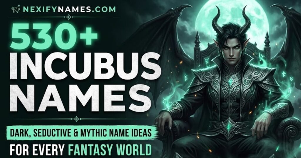 530+ Incubus Names: Dark, Seductive & Mythic Name Ideas for Every Fantasy World