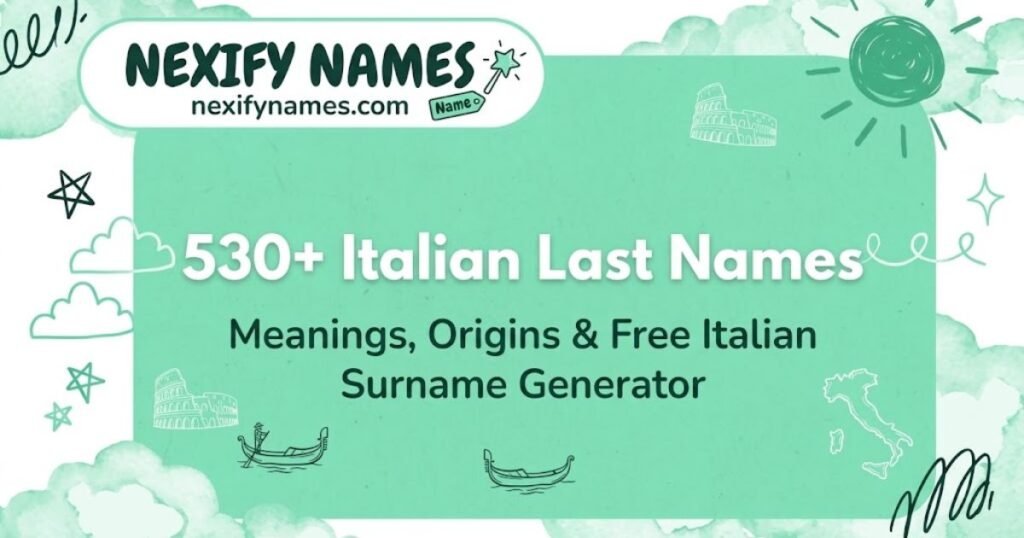 530+ Italian Last Names: Meanings, Origins & Free Italian Surname Generator
