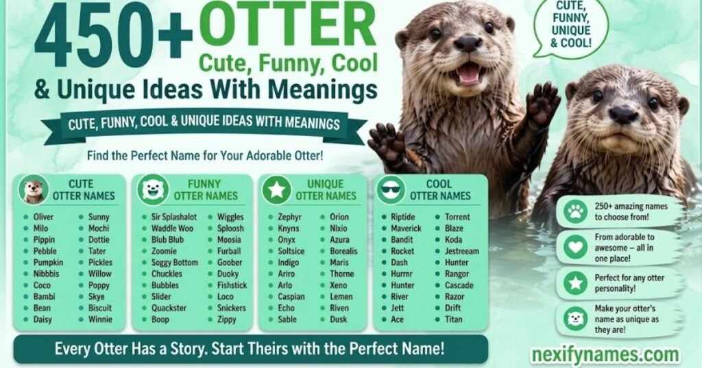 450+ Otter  Cute, Funny, Cool & Unique Ideas With Meanings