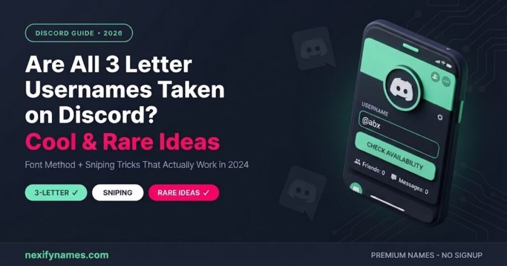 Are All 3 Letter Usernames Taken on Discord? Cool & Rare Ideas