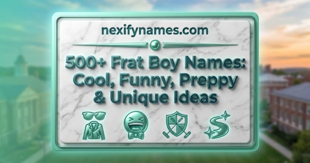 500+ Frat Boy Names: Cool, Funny, Preppy & Unique Ideas