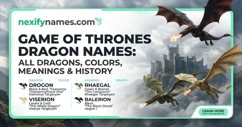 Game of Thrones Dragon Names: All Dragons, Colors, Meanings & History