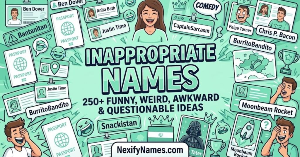Inappropriate Names: 250+ Funny, Weird, Awkward & Questionable Ideas