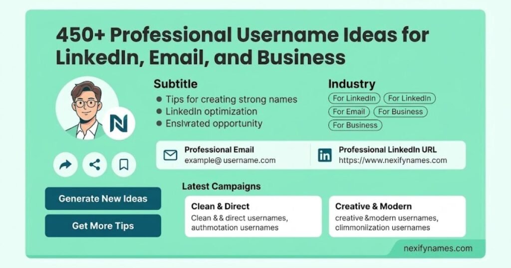 450+ Professional Username Ideas for LinkedIn, Email, and Business