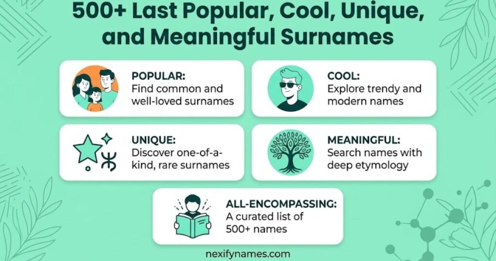 500+ Last  Popular, Cool, Unique, and Meaningful Surnames