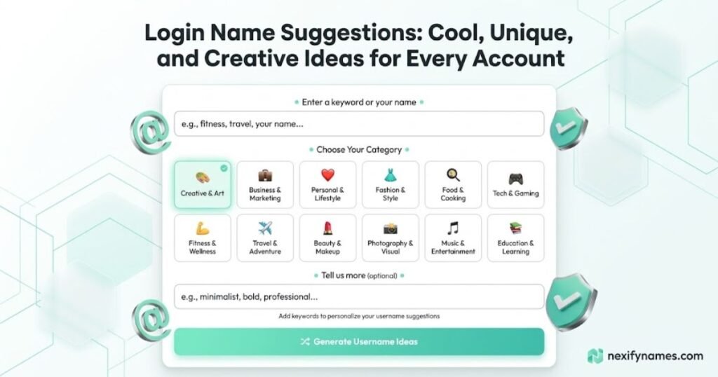 Login Name Suggestions: Cool, Unique, and Creative Ideas for Every Account