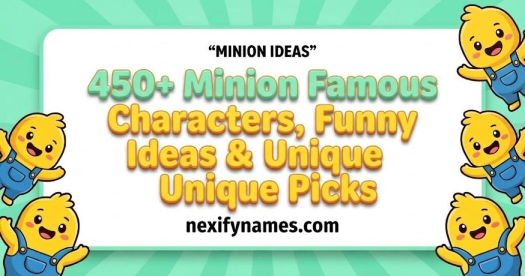 450+ Minion  Famous Characters, Funny Ideas & Unique Picks