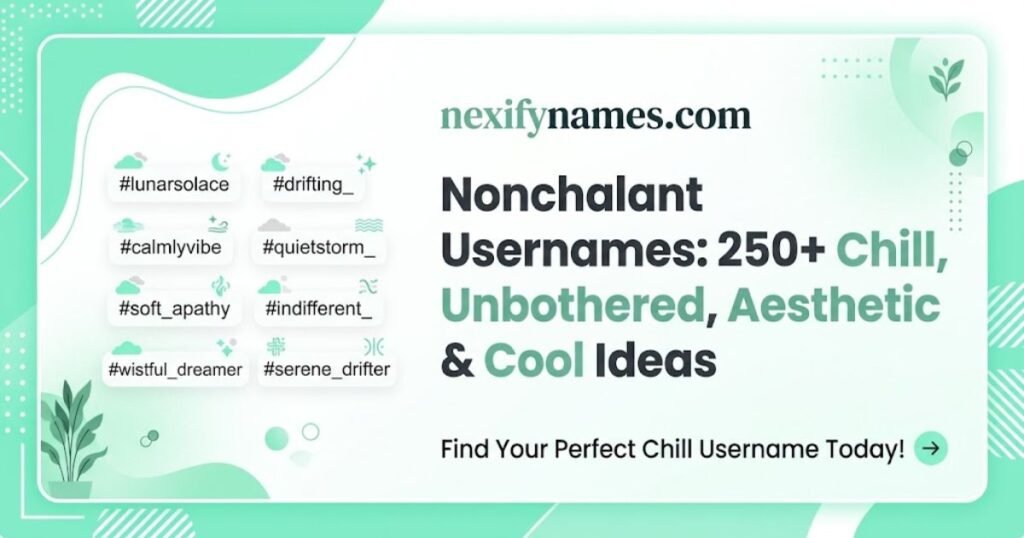 Nonchalant Usernames: 250+ Chill, Unbothered, Aesthetic & Cool Ideas