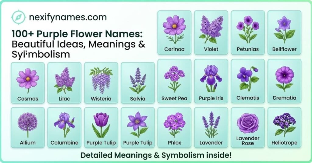 100+ Purple Flower Names: Beautiful Ideas, Meanings & Symbolism