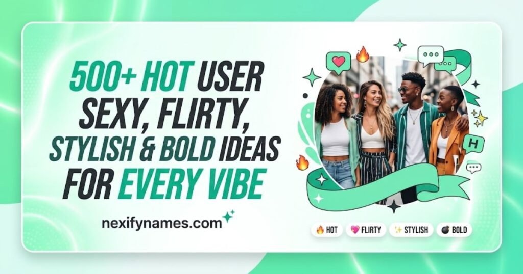 500+ Hot User Sexy, Flirty, Stylish & Bold Ideas for Every Vibe